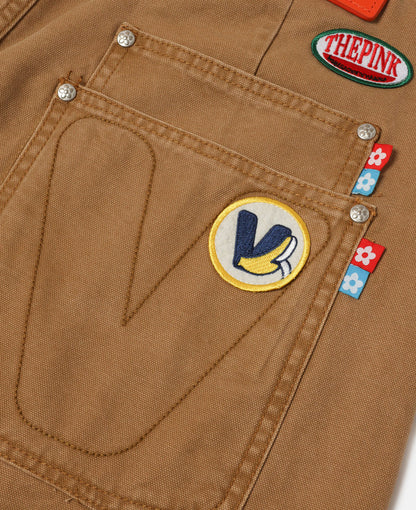 Patched Canvas Shorts (Beige)