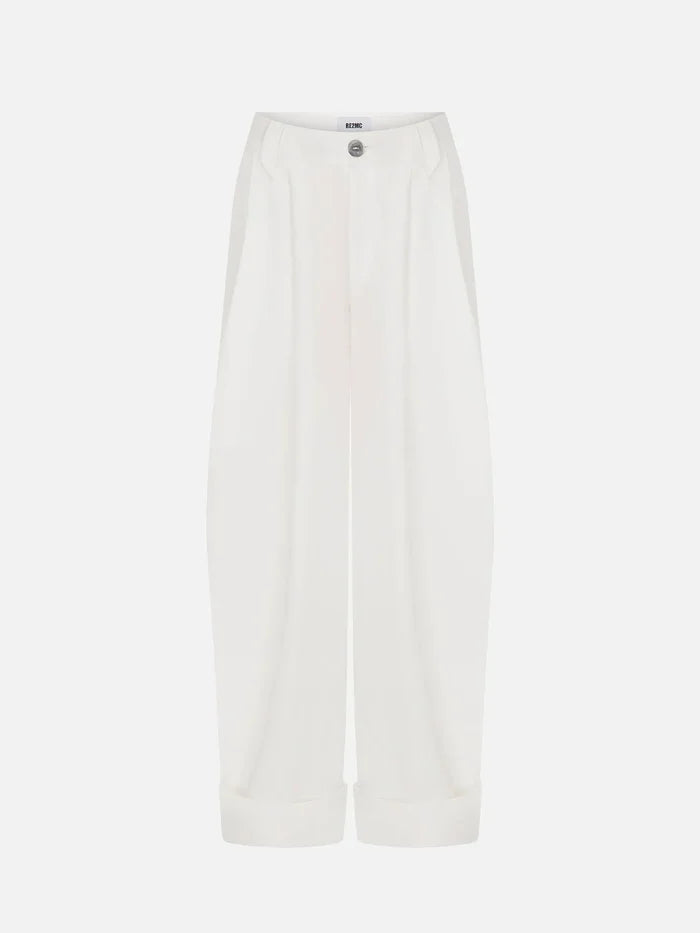 RE2MC Pileli Pantolon - Beyaz - Trousers PANTOLON