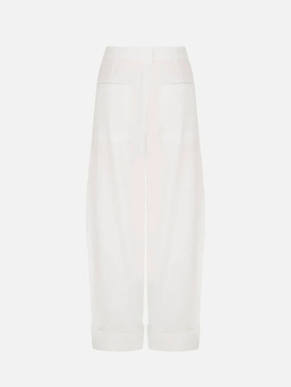 RE2MC Pileli Pantolon - Beyaz - Trousers PANTOLON