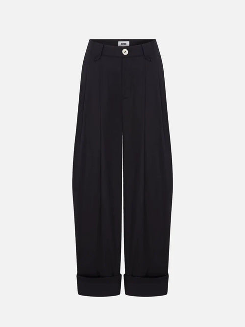 RE2MC Pileli Pantolon - Siyah - Trousers PANTOLON