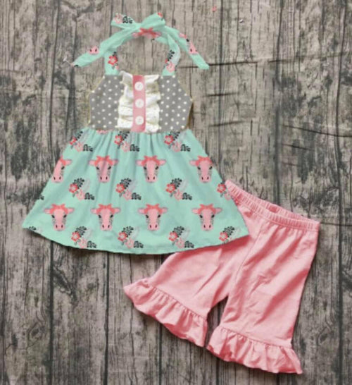Pink Calf Halter Kids SET