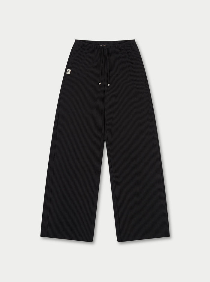 PLISSE TROUSERS - BLACK