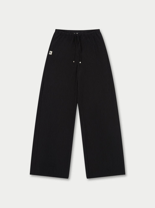 PLISSE TROUSERS - BLACK
