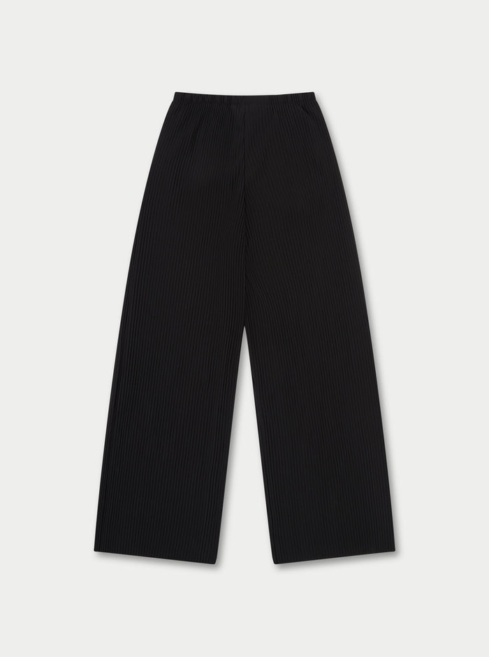 PLISSE TROUSERS - BLACK