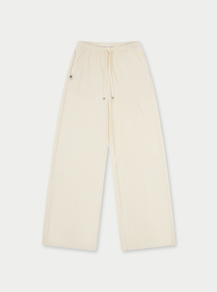 PLISSE TROUSERS - OFF WHITE