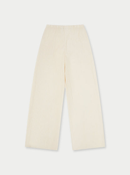 PLISSE TROUSERS - OFF WHITE