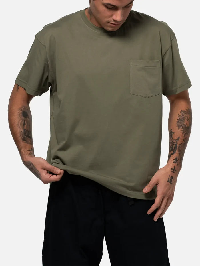 BETWEEN SIDES Pocket Tee - Khaki - T-Shirts T-SHIRT