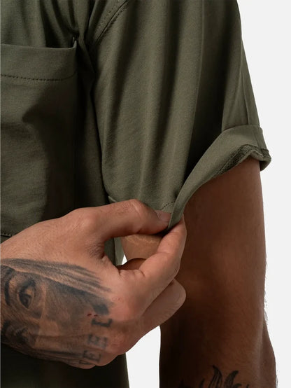 BETWEEN SIDES Pocket Tee - Khaki - T-Shirts T-SHIRT