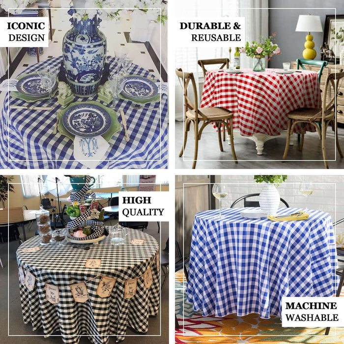 Assorted tablecloth designs in various colors and patterns for home decor.