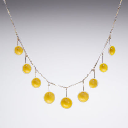 Porcelain Canary Yellow Dot Necklace