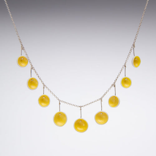 Porcelain Canary Yellow Dot Necklace