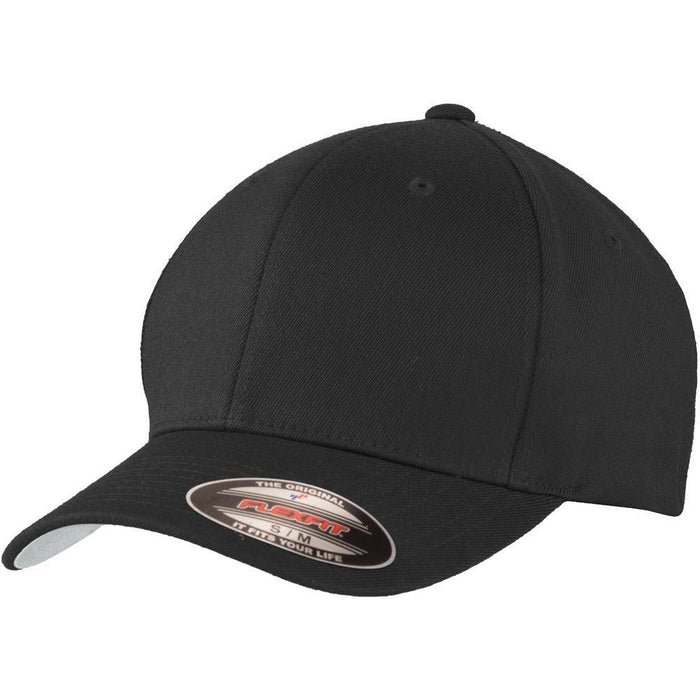 no-logo Port Authority Flexfit Wool Blend Cap-Regular-Port Authority-Black-S/M-Thread Logic