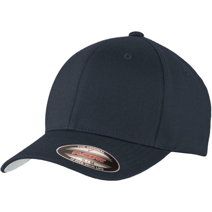 no-logo Port Authority Flexfit Wool Blend Cap-Regular-Port Authority-Dark Navy-S/M-Thread Logic