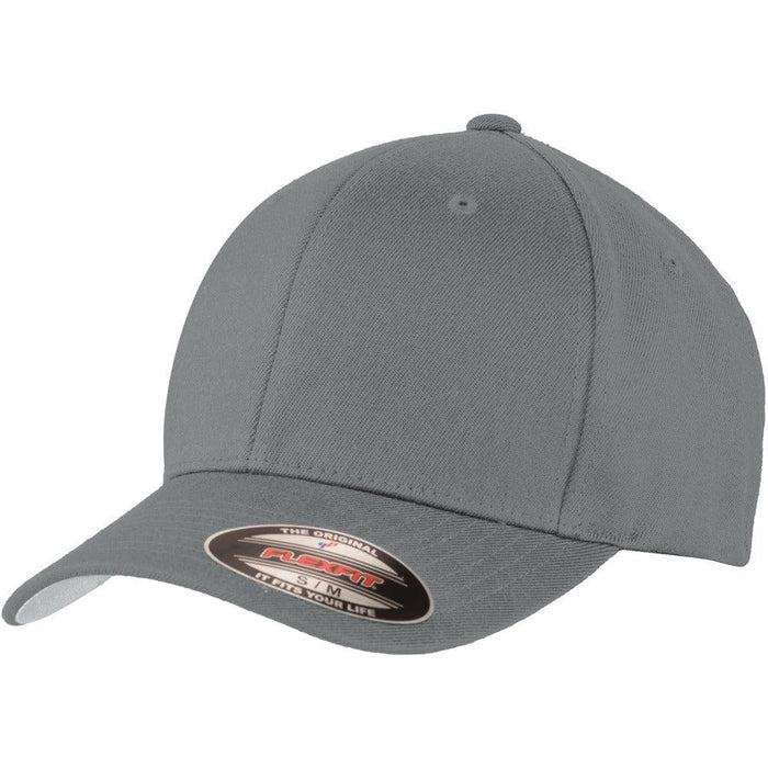 no-logo Port Authority Flexfit Wool Blend Cap-Regular-Port Authority-Grey-S/M-Thread Logic