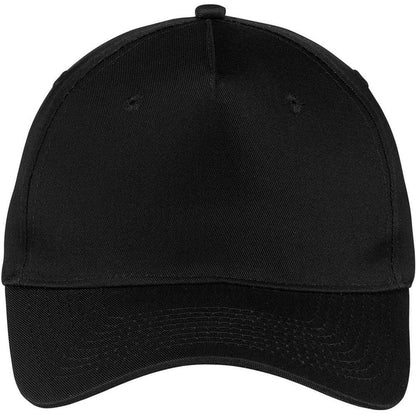 Port & Company Five-Panel Twill Cap-Regular-Port & Company-Black-OSFA-Thread Logic