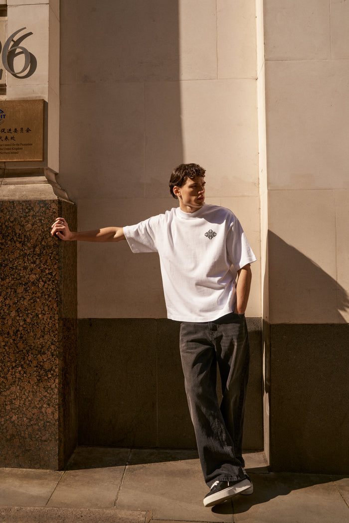 PUFF PRINT EMBLEM T-SHIRT - WHITE