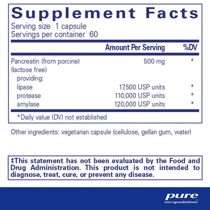 Pure Encapsulations Pancreatic Enzymes Capsules