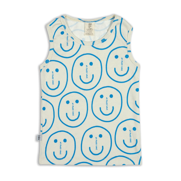 Ribbed Tank Smiley Blue