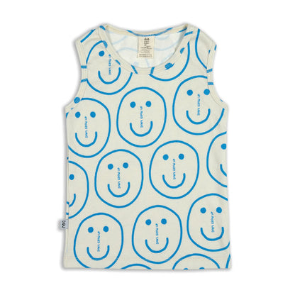 Ribbed Tank Smiley Blue
