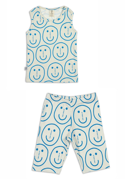 Ribbed Tank Smiley Blue