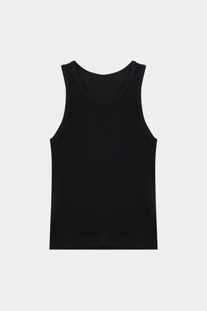RIBBED VEST - BLACK