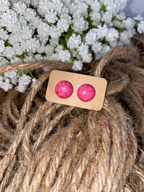 Rimless Pink Marble Stud Earring