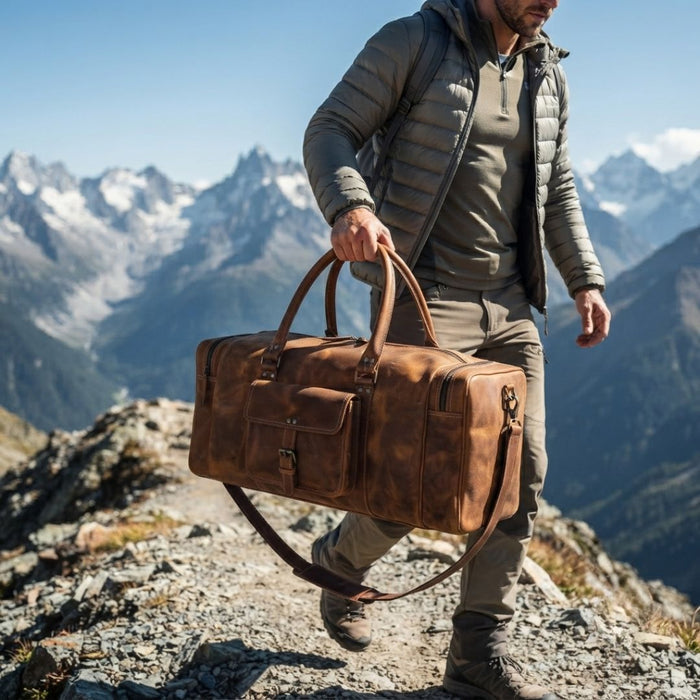 Roosevelt Leather weekender Duffle Bag