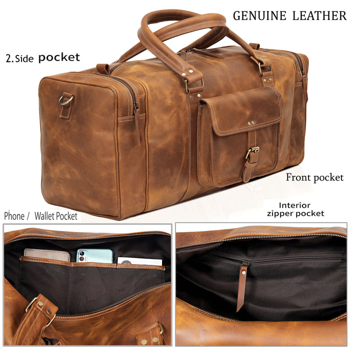 Roosevelt Leather weekender Duffle Bag