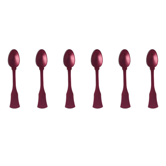 Sabre Honorine 6-Piece Demi-Tasse Spoon Set, Aubergine - Kitchen Universe