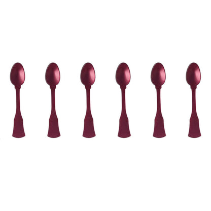 Sabre Honorine 6-Piece Demi-Tasse Spoon Set, Aubergine - Kitchen Universe