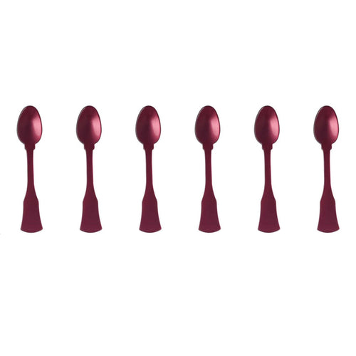 Sabre Honorine 6-Piece Demi-Tasse Spoon Set, Aubergine - Kitchen Universe
