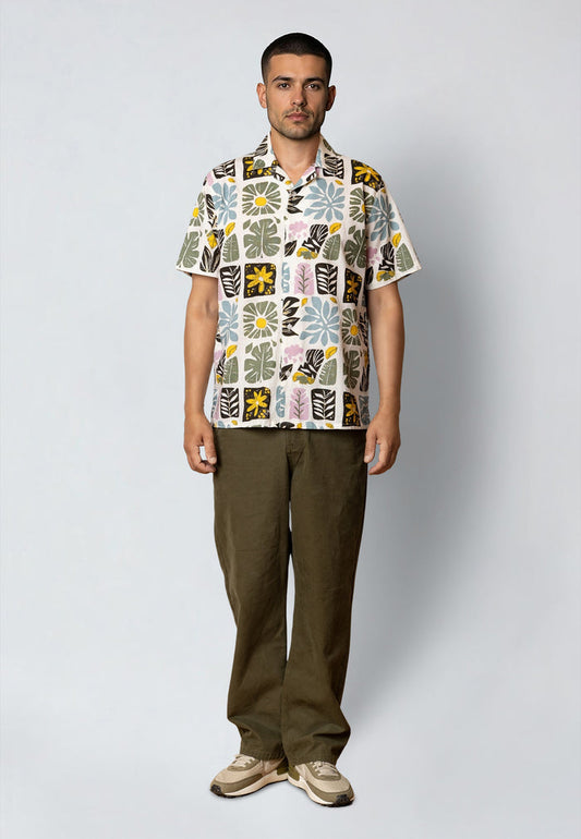 Fat Moose SEA COTTON/LINEN S/S SHIRT Skjorte S/S Ecru