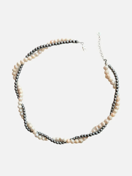 L'ATELIER DES PERLES Silva Doğal Hematit Taşlı Barok İncili Gümüş Kolye - Necklaces KOLYE