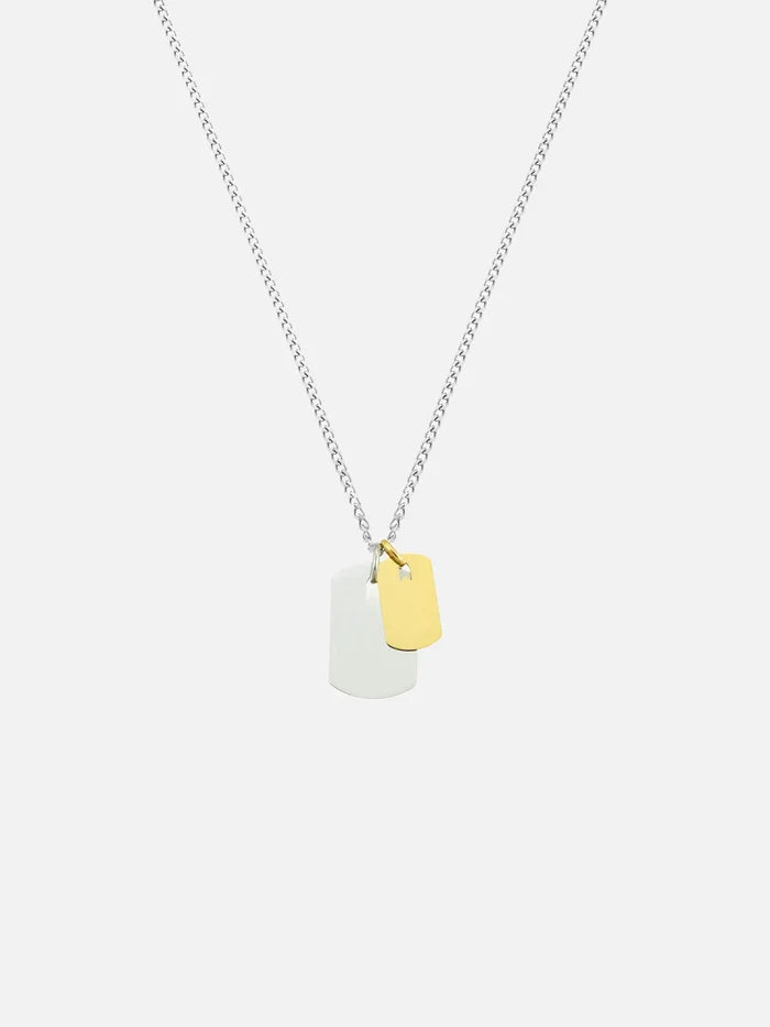ATOLYEWOLF Silver and Gold Plates Necklace - Necklaces KOLYE