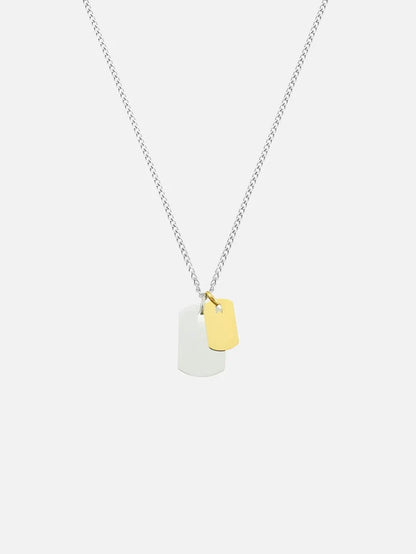 ATOLYEWOLF Silver and Gold Plates Necklace - Necklaces KOLYE