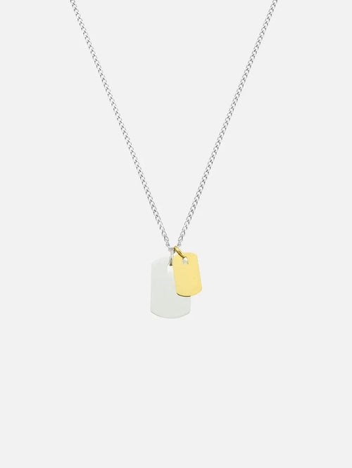 ATOLYEWOLF Silver and Gold Plates Necklace - Necklaces KOLYE