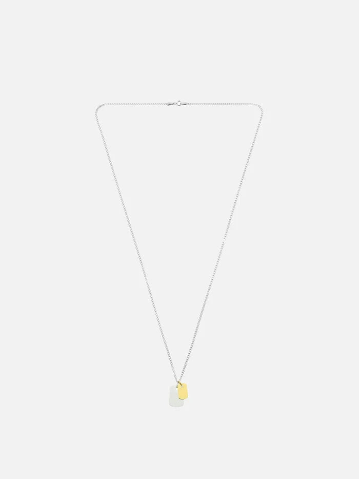 ATOLYEWOLF Silver and Gold Plates Necklace - Necklaces KOLYE