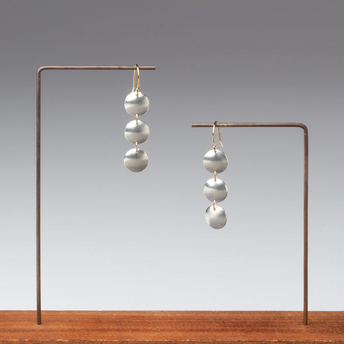 Silver and Gold Rounds dangle earrings