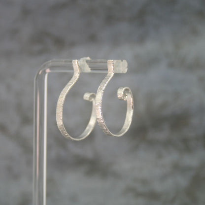 Silver Hoop Spiral Earrings