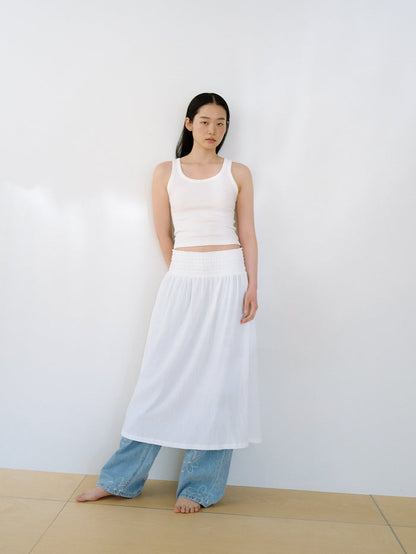 Soft Banding Skirt - Ivory