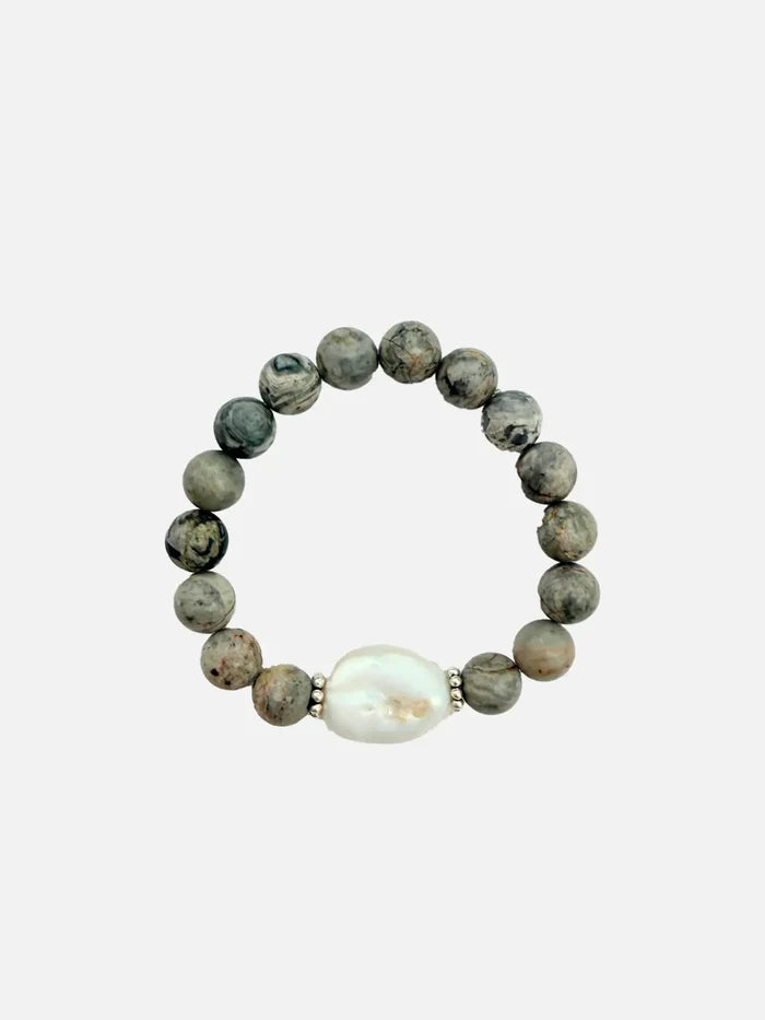 L'ATELIER DES PERLES Solune Jesper Taşlı ve Barok İncili Gümüş Bileklik - Bracelets BİLEKLİK