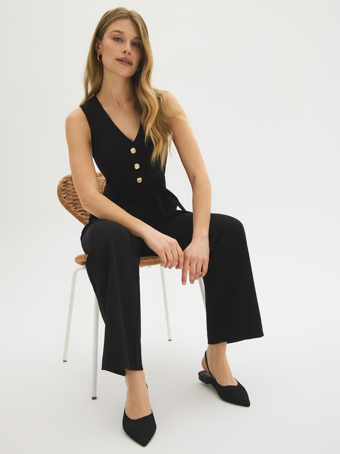 Straight-Leg Crepe Jumpsuit by Suzy.