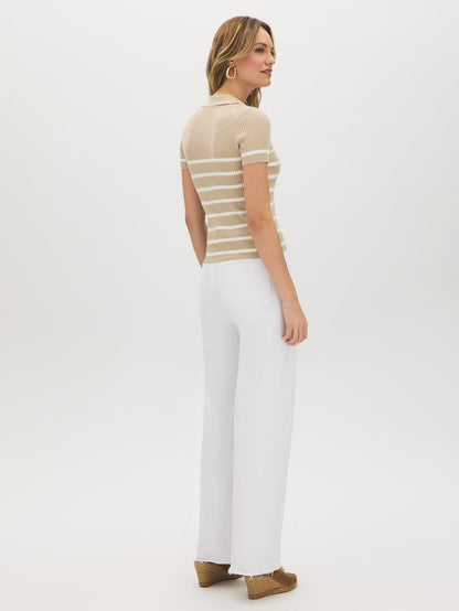 Striped Johnny Collar Sweater