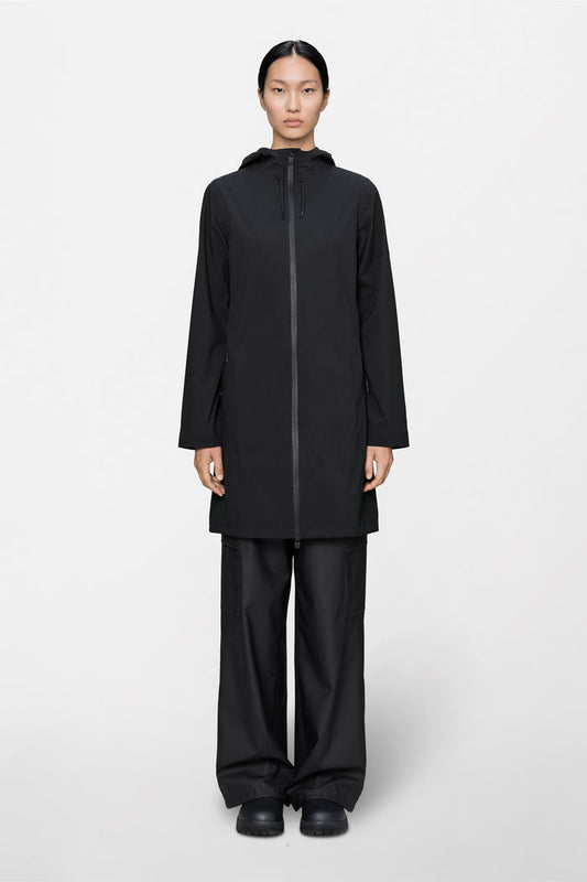 RAINS Suva Hardshell Long W Jacket Black Jacket