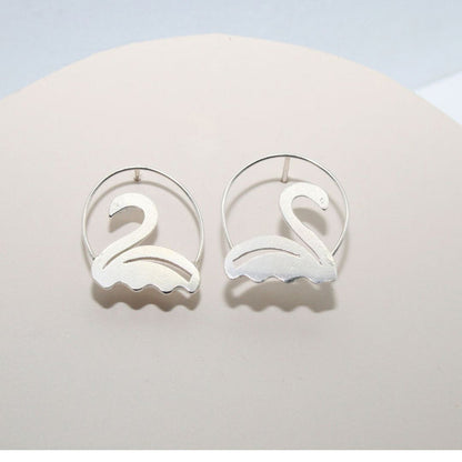 Swan Silhouette Earrings
