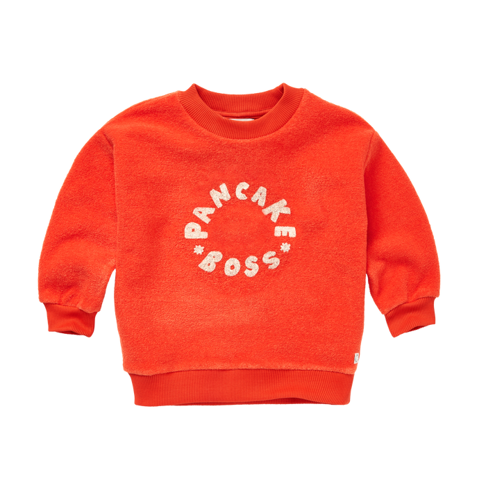 Sweatshirt Terry Pancake Boss Tomato