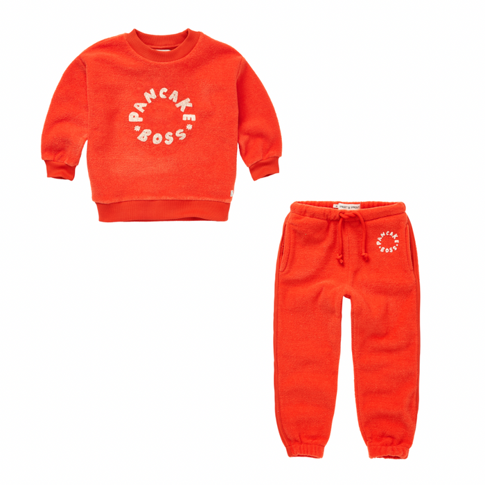Sweatshirt Terry Pancake Boss Tomato