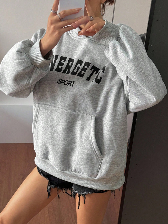 SXV ENERGETIC SPORT Women's Loose Casual Graphic Print Hoodie Sweatshirt Fall,Winter