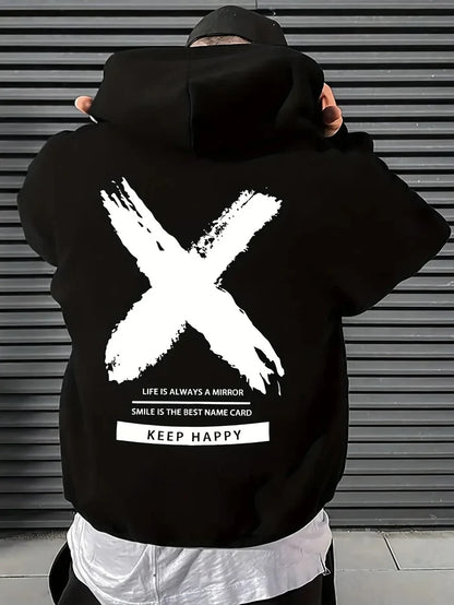 SXV Men's Solid Color Long Sleeve Pocket Drawstring Casual Hoodie, Back To School , Fall