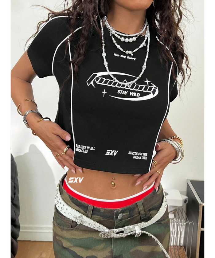 SXV piping crop top